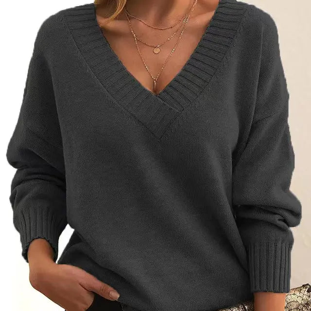 Mirella™ | Pull col V ample en maille douce