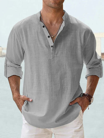 Garance™ | Chemise Col Tunisien Bleu Ciel