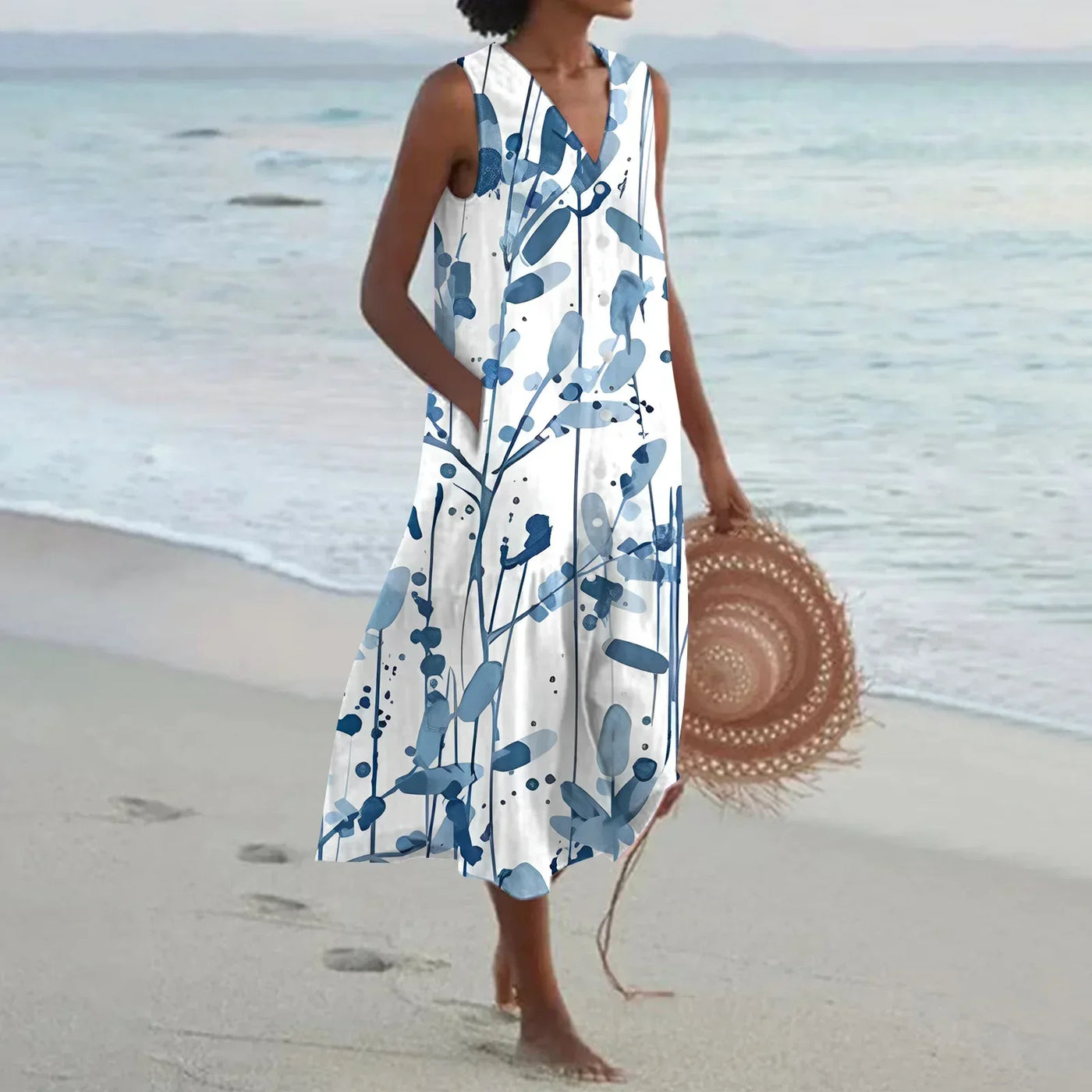 Noélie™ | Robe D'été Sans Manches À Imprimé Floral