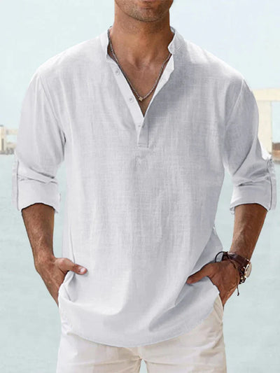 Garance™ | Chemise Col Tunisien Bleu Ciel