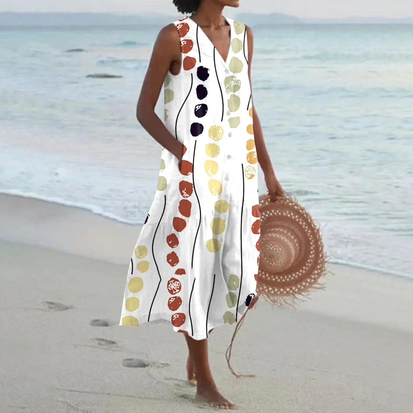 Noélie™ | Robe D'été Sans Manches À Imprimé Floral