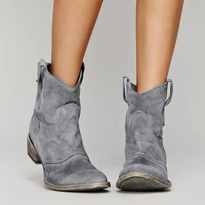 Ambre™ | Bottines western en cuir suédé