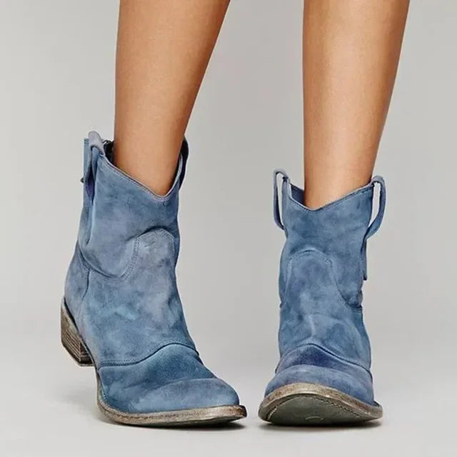 Ambre™ | Bottines western en cuir suédé