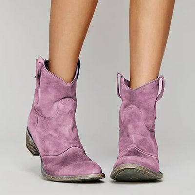 Ambre™ | Bottines western en cuir suédé