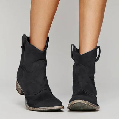 Ambre™ | Bottines western en cuir suédé