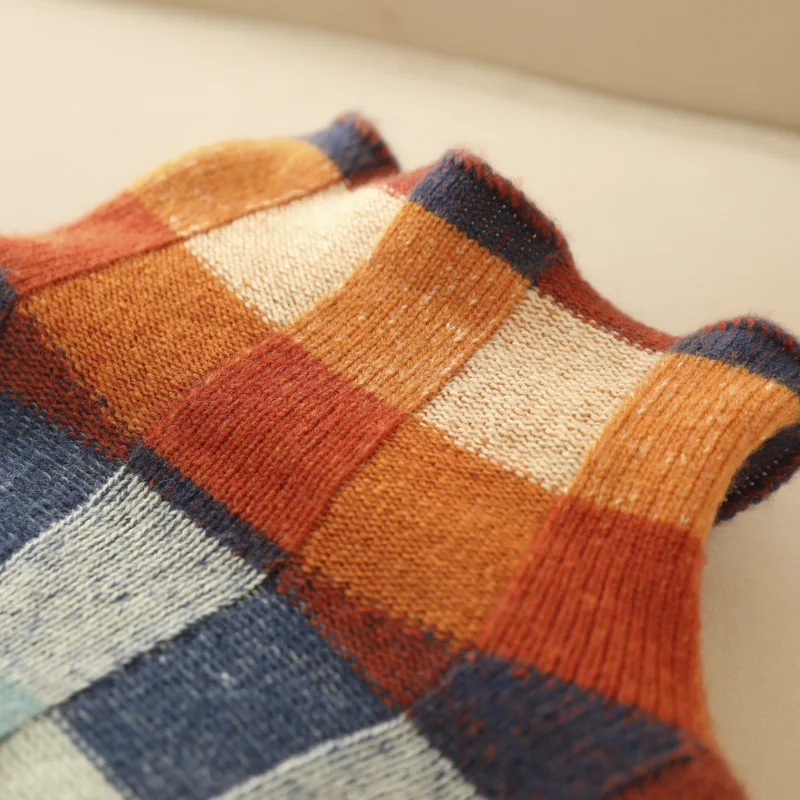 Éliane™ | Pull à carreaux maille douce