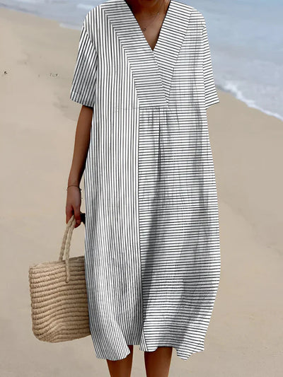 Anaïs™ | Robe Longue Patchwork Élégance Naturelle
