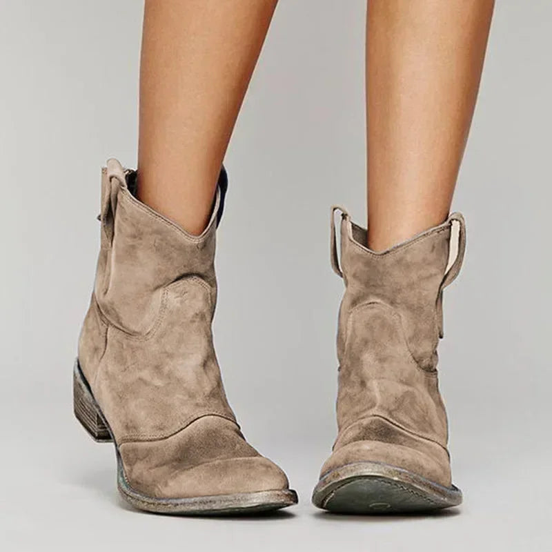 Ambre™ | Bottines western en cuir suédé