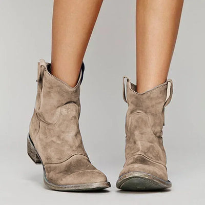 Ambre™ | Bottines western en cuir suédé