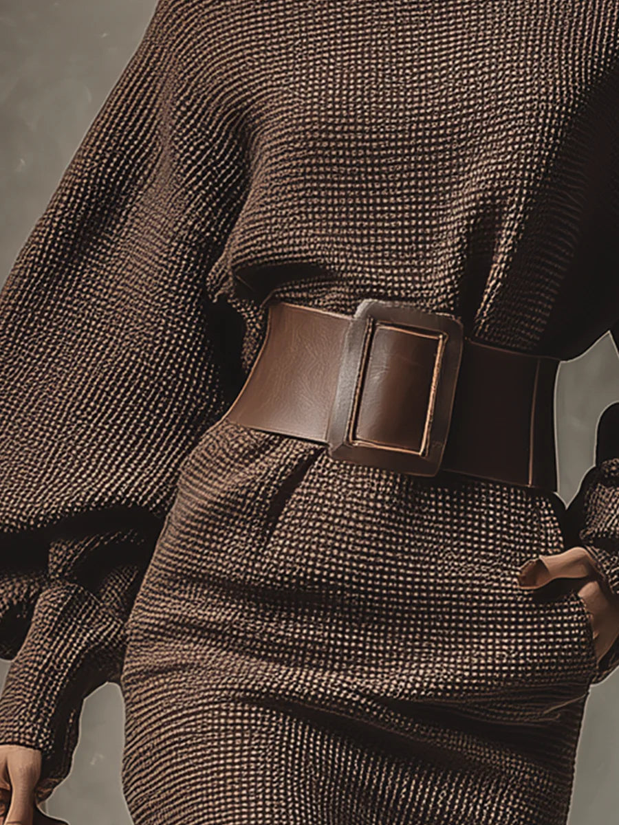 Léviane™ | Robe Pull Ceinturée Élégante