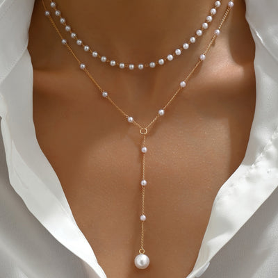 Fantine™ | Collier double rang avec pendentif perle