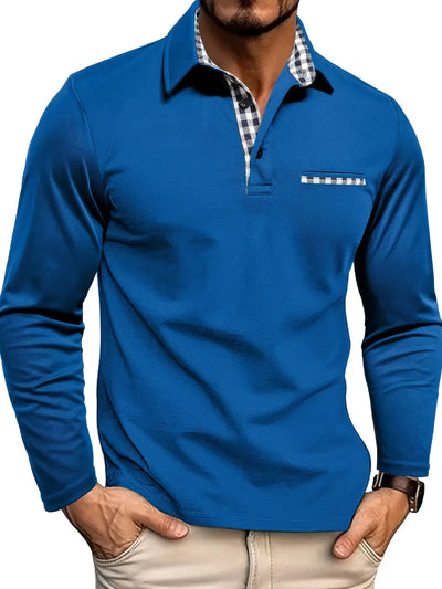 Axton™ | Polo manches longues à col contrasté