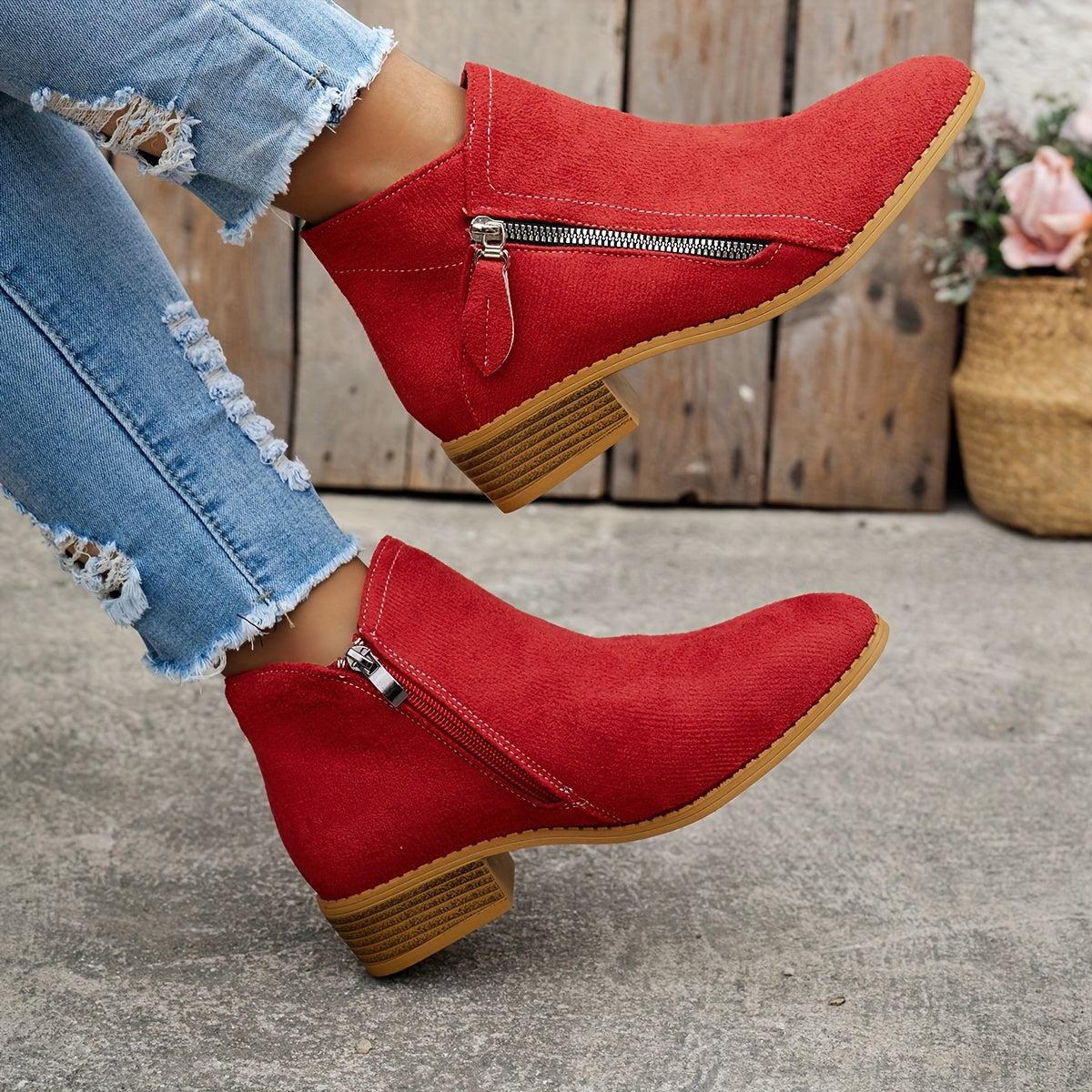 Maelis™ | Bottines à talon bas avec fermeture éclair