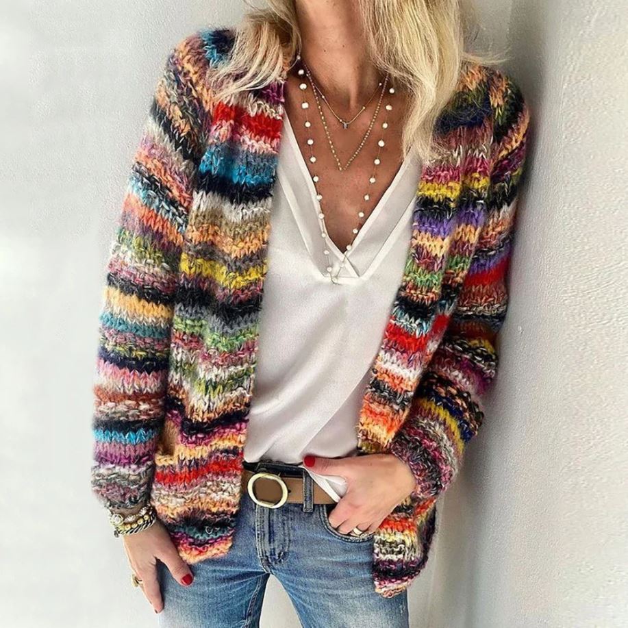Isaline™ | Gilet en maille multicolore