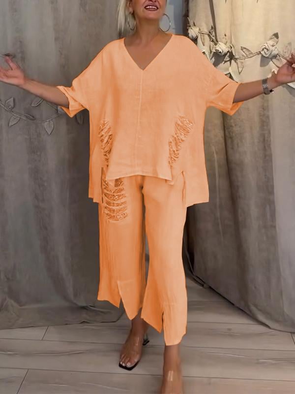 Althéa™ | Ensemble Décontracté en Broderies Ajournées