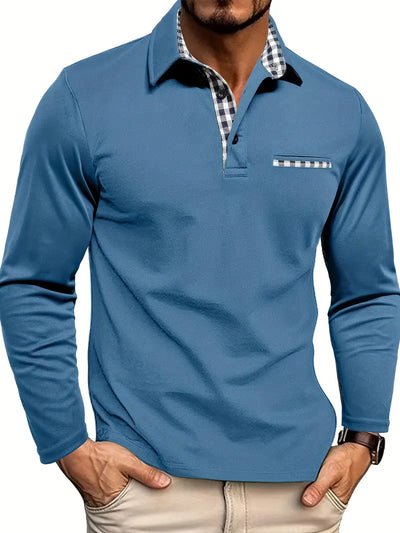 Axton™ | Polo manches longues à col contrasté