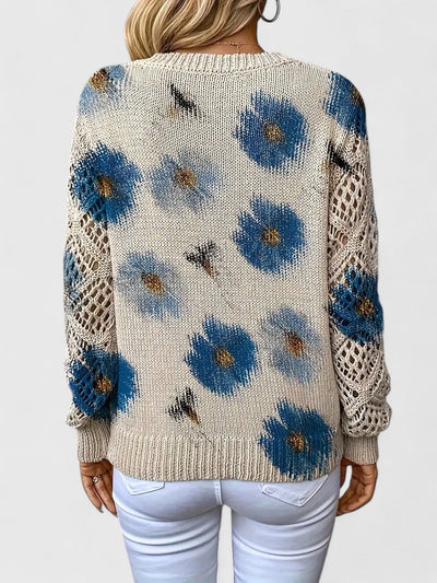 Cendrine™ | Pull en maille à fleurs