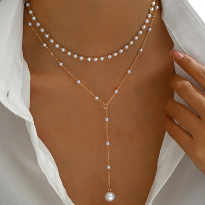 Fantine™ | Collier double rang avec pendentif perle