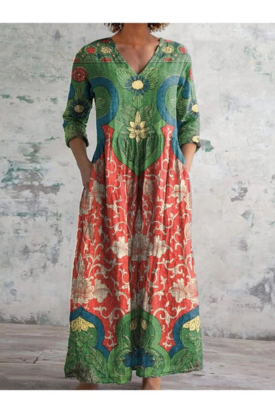 Ysaline™ | Robe Longue Bohème à Motifs Colorés