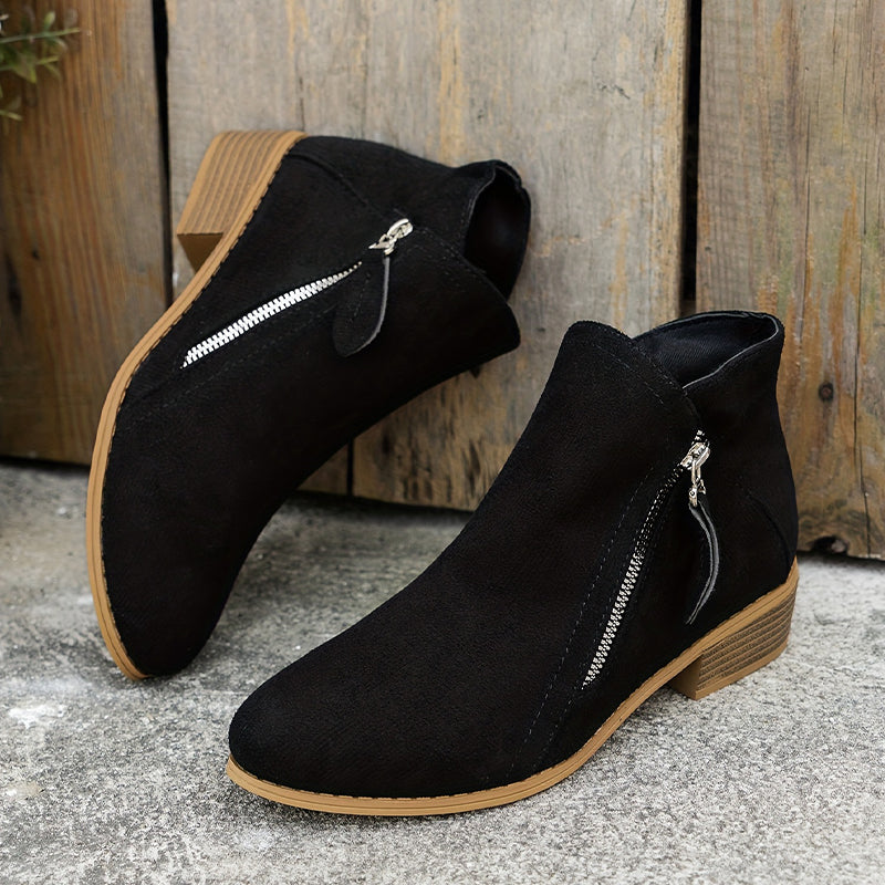 Maelis™ | Bottines à talon bas avec fermeture éclair