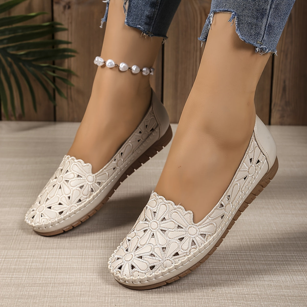 Clarisse™ | Mocassins ajourés en cuir souple