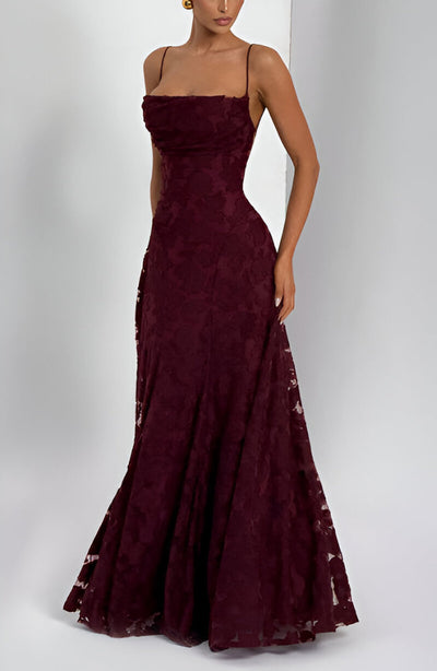 Isaline™ | Robe longue corset en dentelle