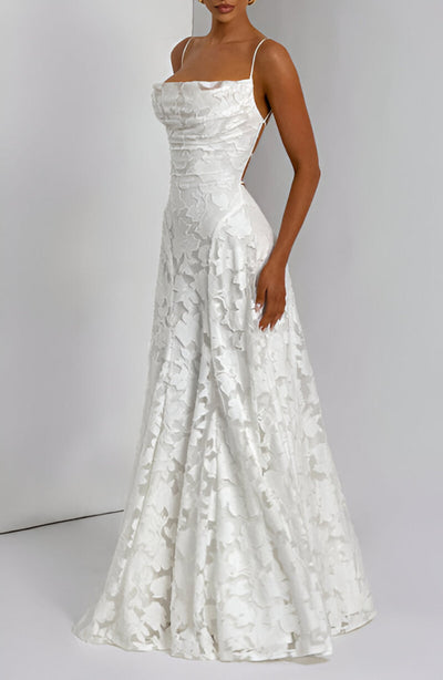 Isaline™ | Robe longue corset en dentelle
