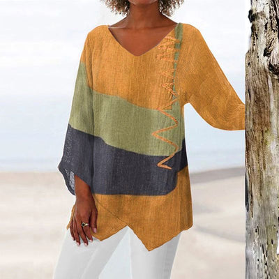 Célestine™ | Blouse Asymétrique Color Block