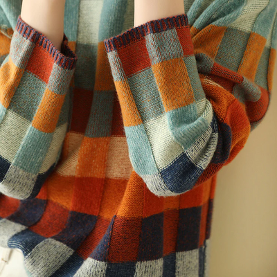Éliane™ | Pull à carreaux maille douce