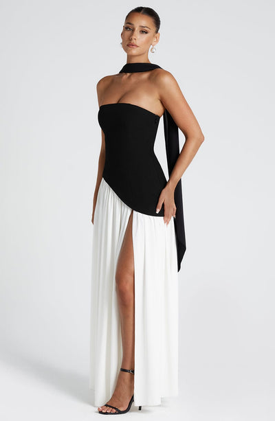Brune™ | Robe de soirée fendue à bustier