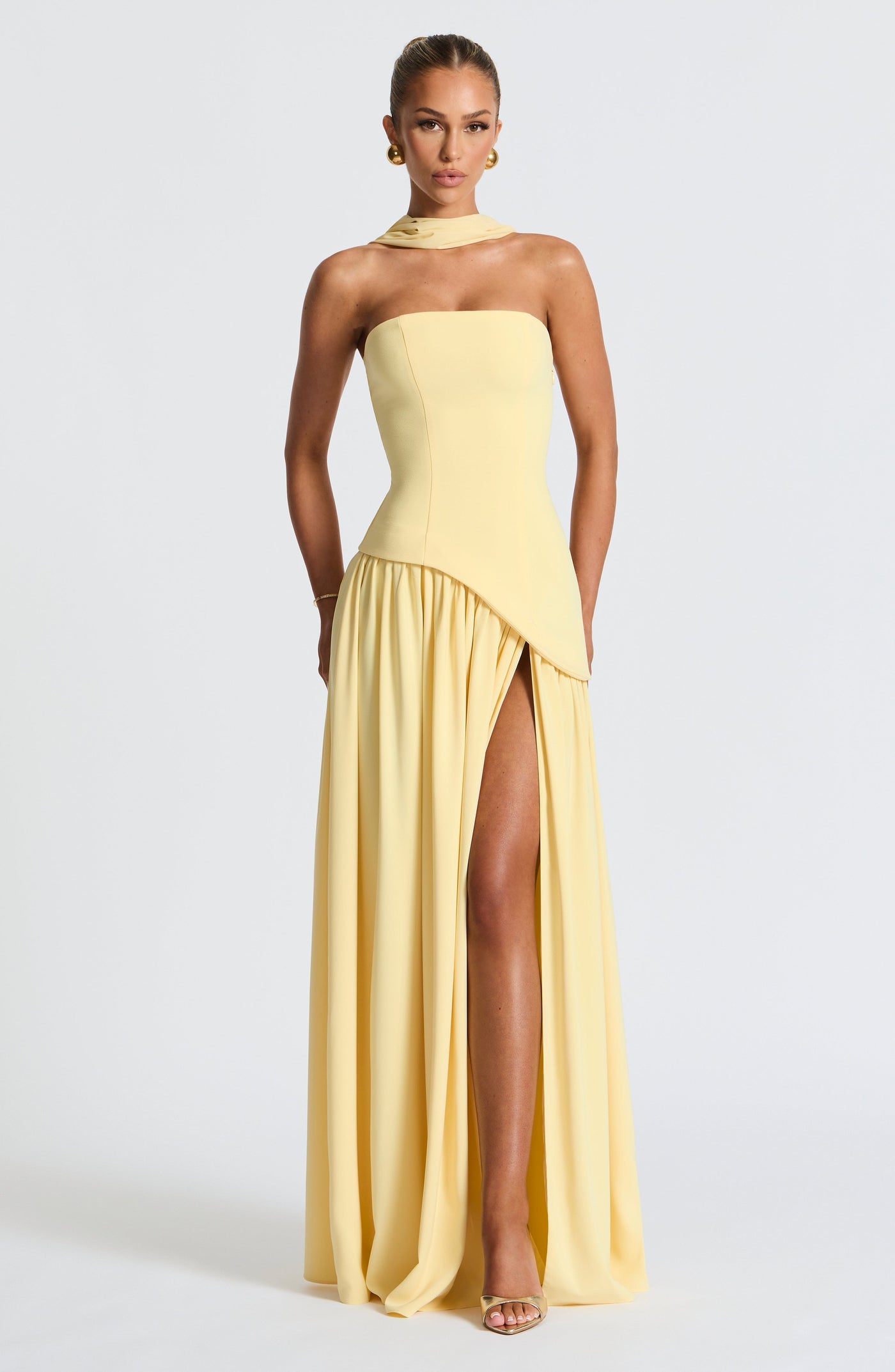Brune™ | Robe de soirée fendue à bustier