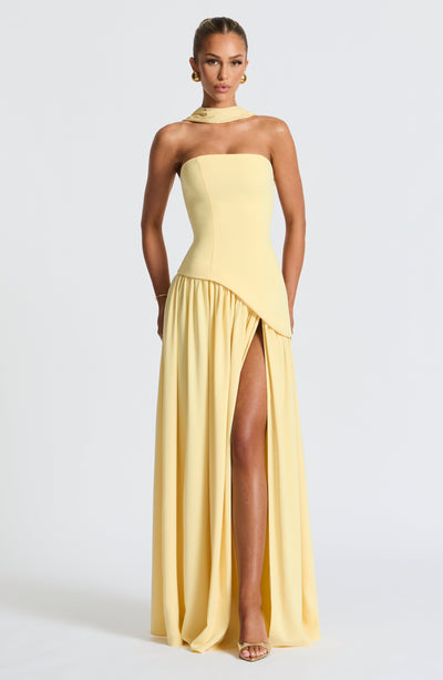 Brune™ | Robe de soirée fendue à bustier