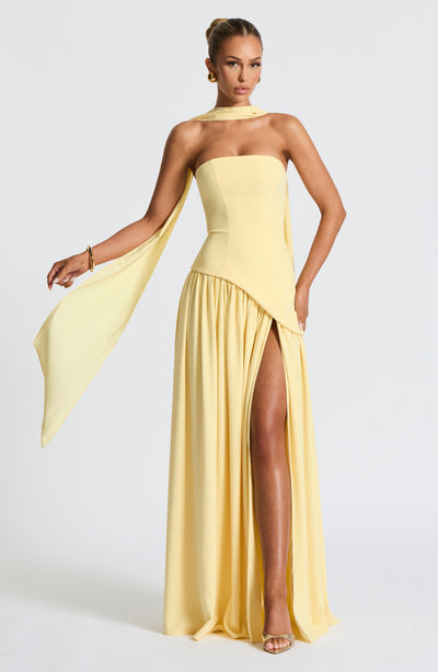 Brune™ | Robe de soirée fendue à bustier