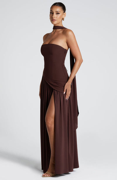 Brune™ | Robe de soirée fendue à bustier