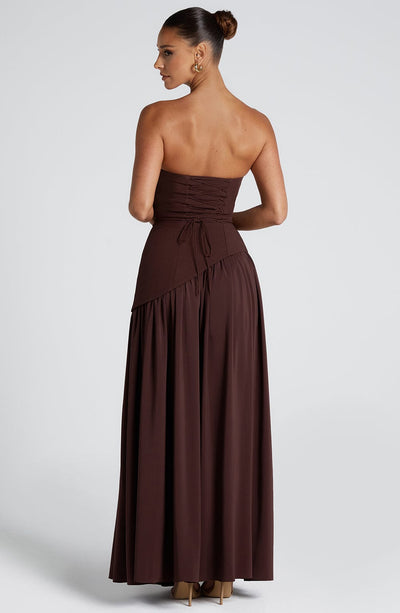 Brune™ | Robe de soirée fendue à bustier