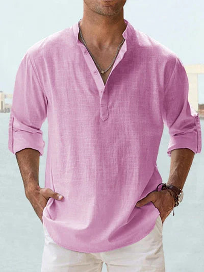 Garance™ | Chemise Col Tunisien Bleu Ciel