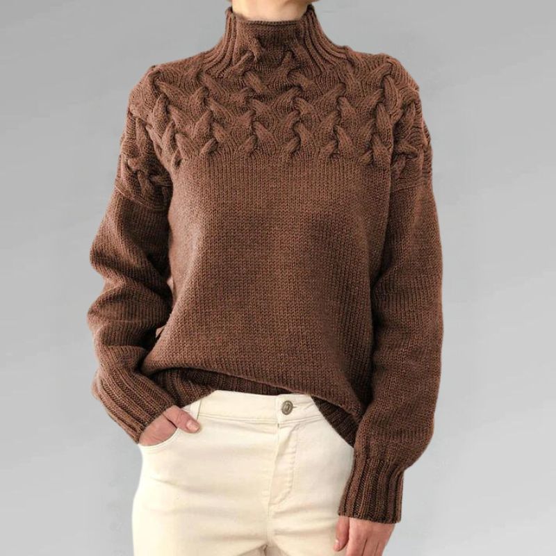 Ophélia™ | Pull Col Montant Texturé